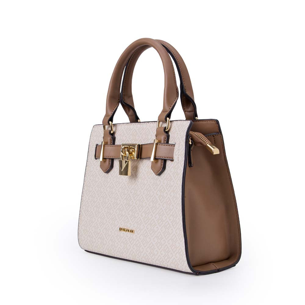 Cartera Satchel BRI-CM2513 Hueso/Vison Briganti
