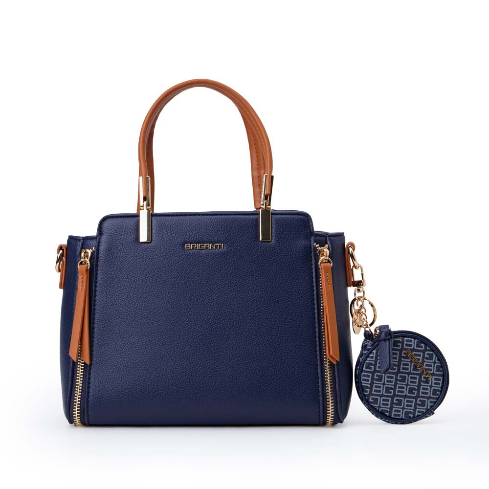 Cartera Briganti Satchel BRI-Cs2506 Azul/Cobre Briganti