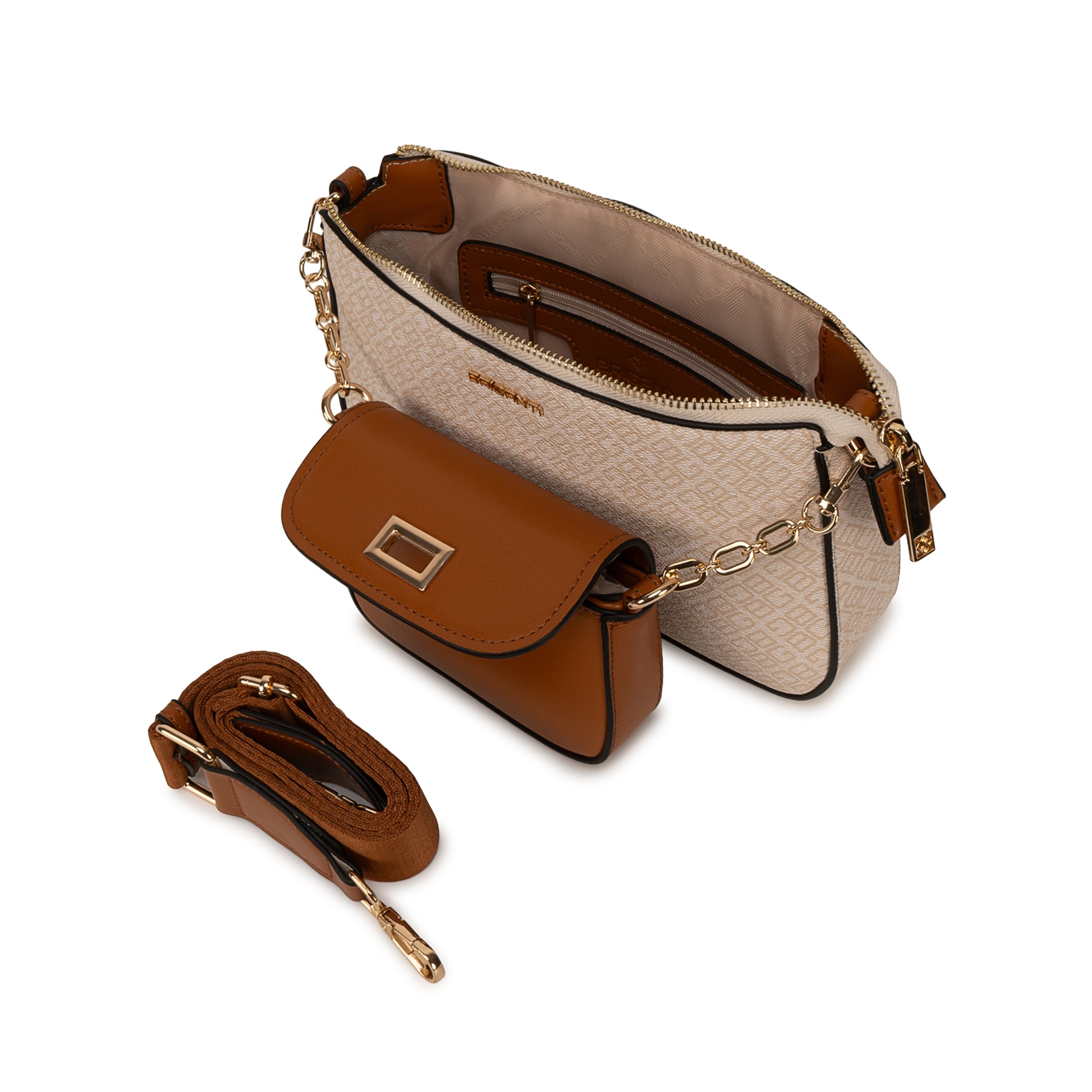 Morral Briganti Crossbody BRI-MO2608 Hueso/Natural