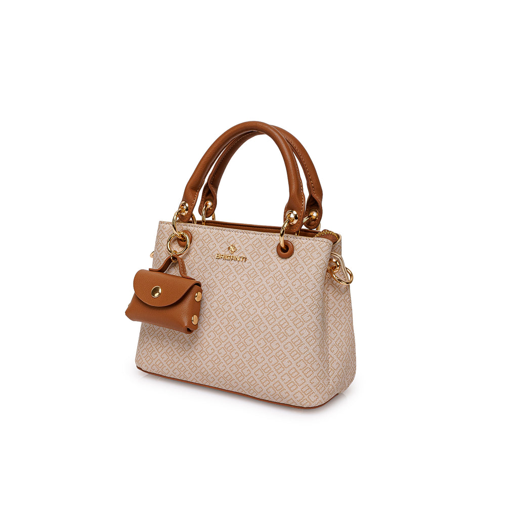 Cartera Briganti Satchel BRI-CM2504 Hueso/Mocca