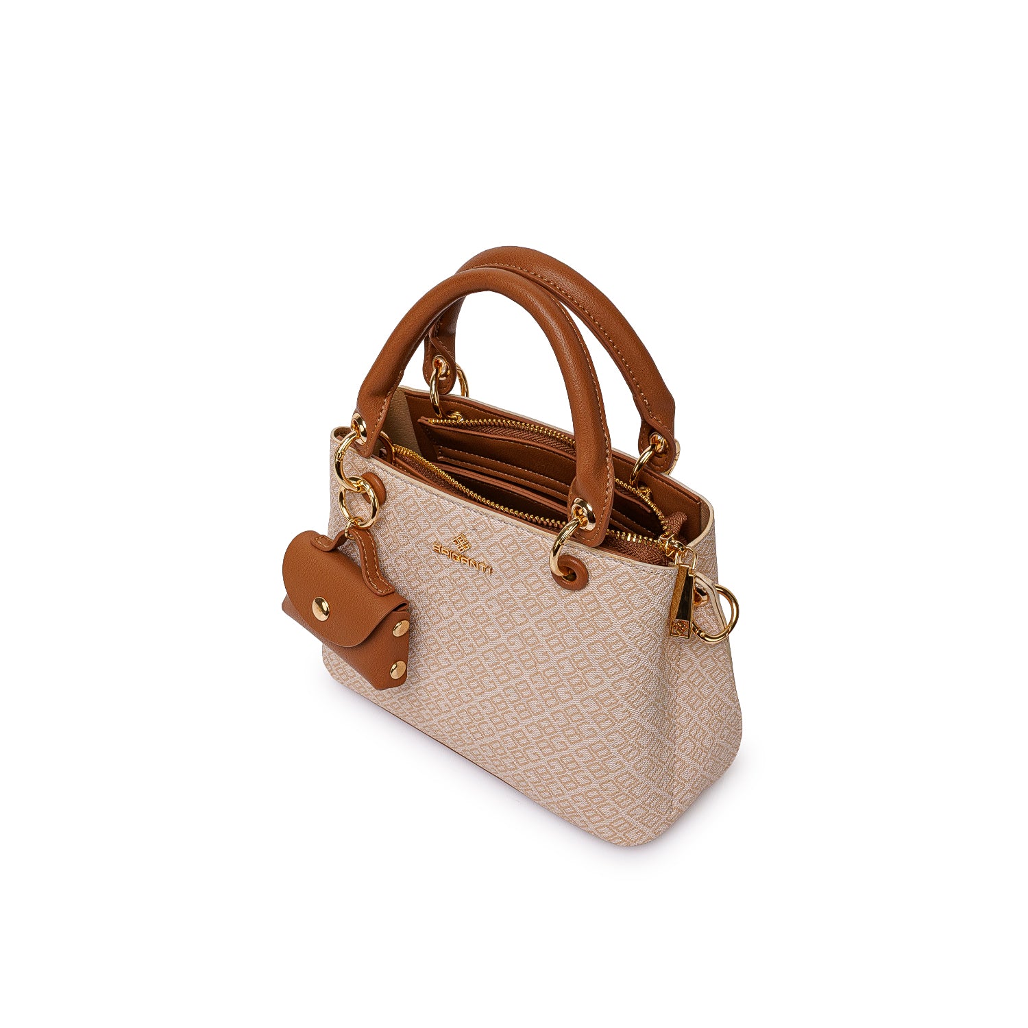 Cartera Briganti Satchel BRI-CM2504 Hueso/Mocca