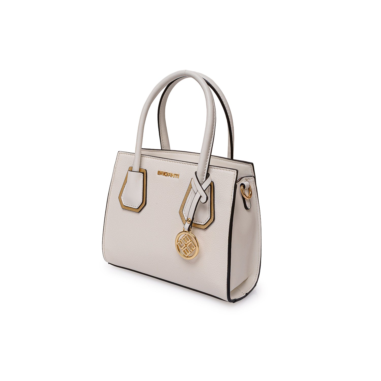 Cartera Briganti Satchel BRI-CM2604 Blanco/Dorado