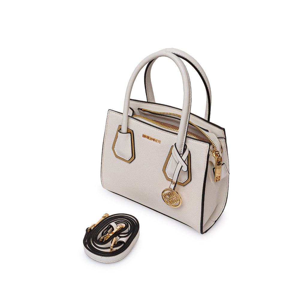 Cartera Briganti Satchel BRI-CM2604 Blanco/Dorado