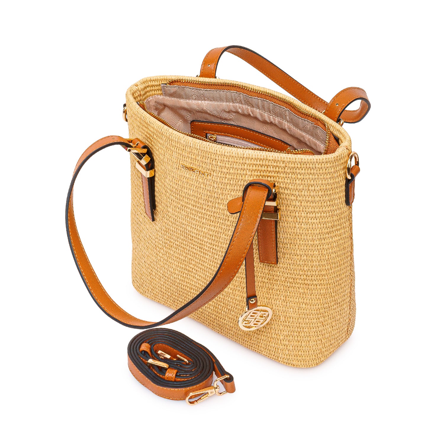 Cartera Briganti Satchel BRI-CM2607 Rafia/Natural