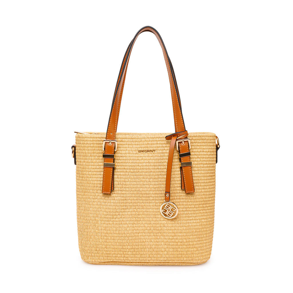 Cartera Briganti Satchel BRI-CM2607 Rafia/Natural