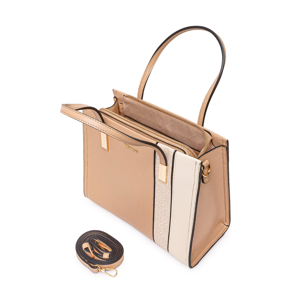 Cartera Briganti Satchel BRI-CS2501 Beige/Hueso