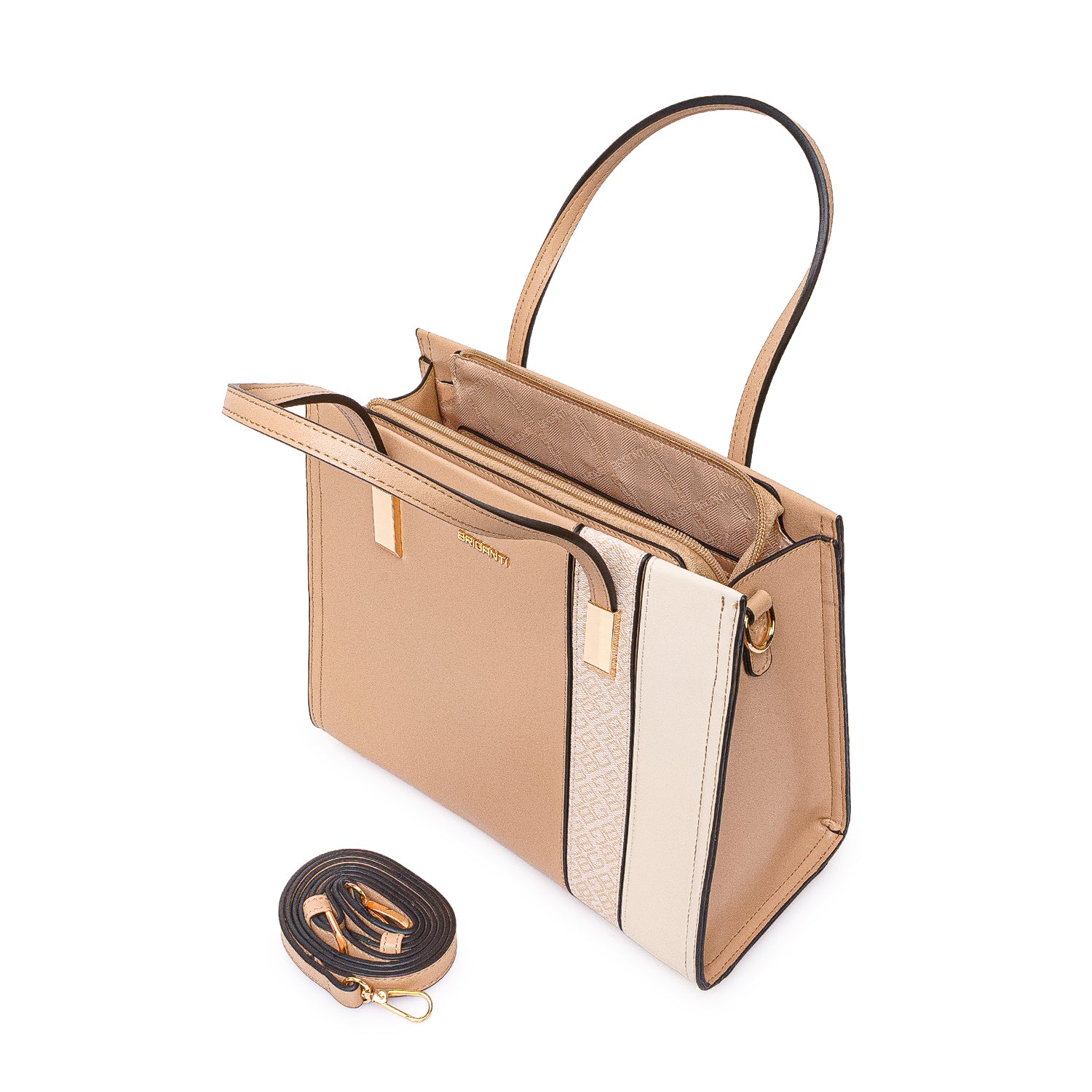 Cartera Briganti Satchel BRI-CS2501 Beige/Hueso