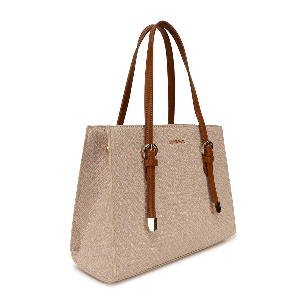 Cartera Briganti Satchel BRI-CS2601 Hueso/Natural
