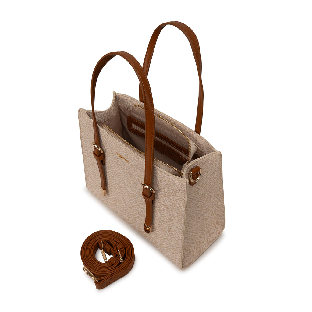 Cartera Briganti Satchel BRI-CS2601 Hueso/Natural