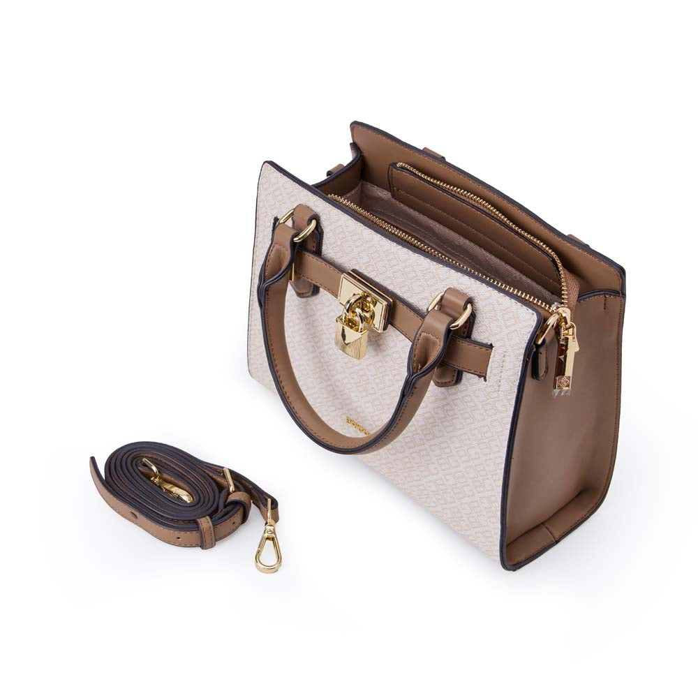 Cartera Satchel BRI-CM2513 Hueso/Vison Briganti