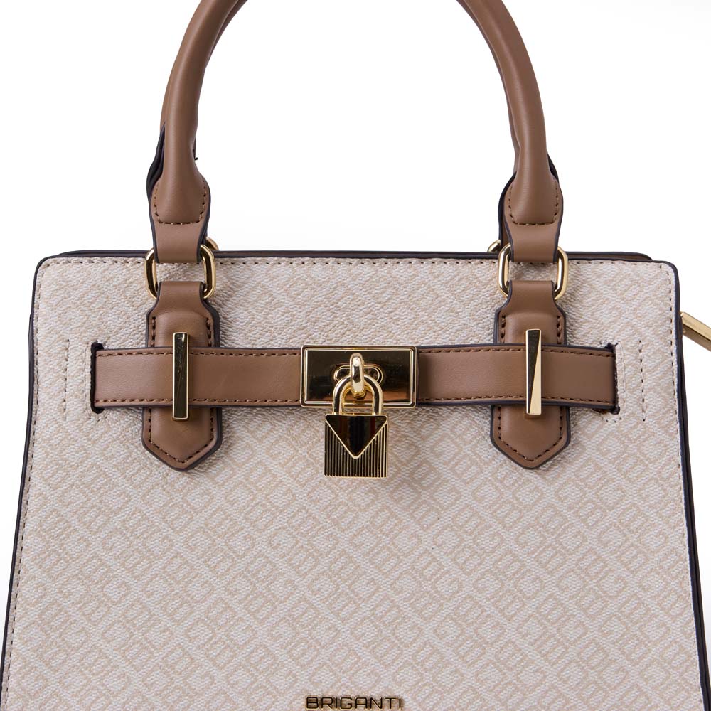 Cartera Briganti Satchel BRI-CM2513 Hueso/Vison