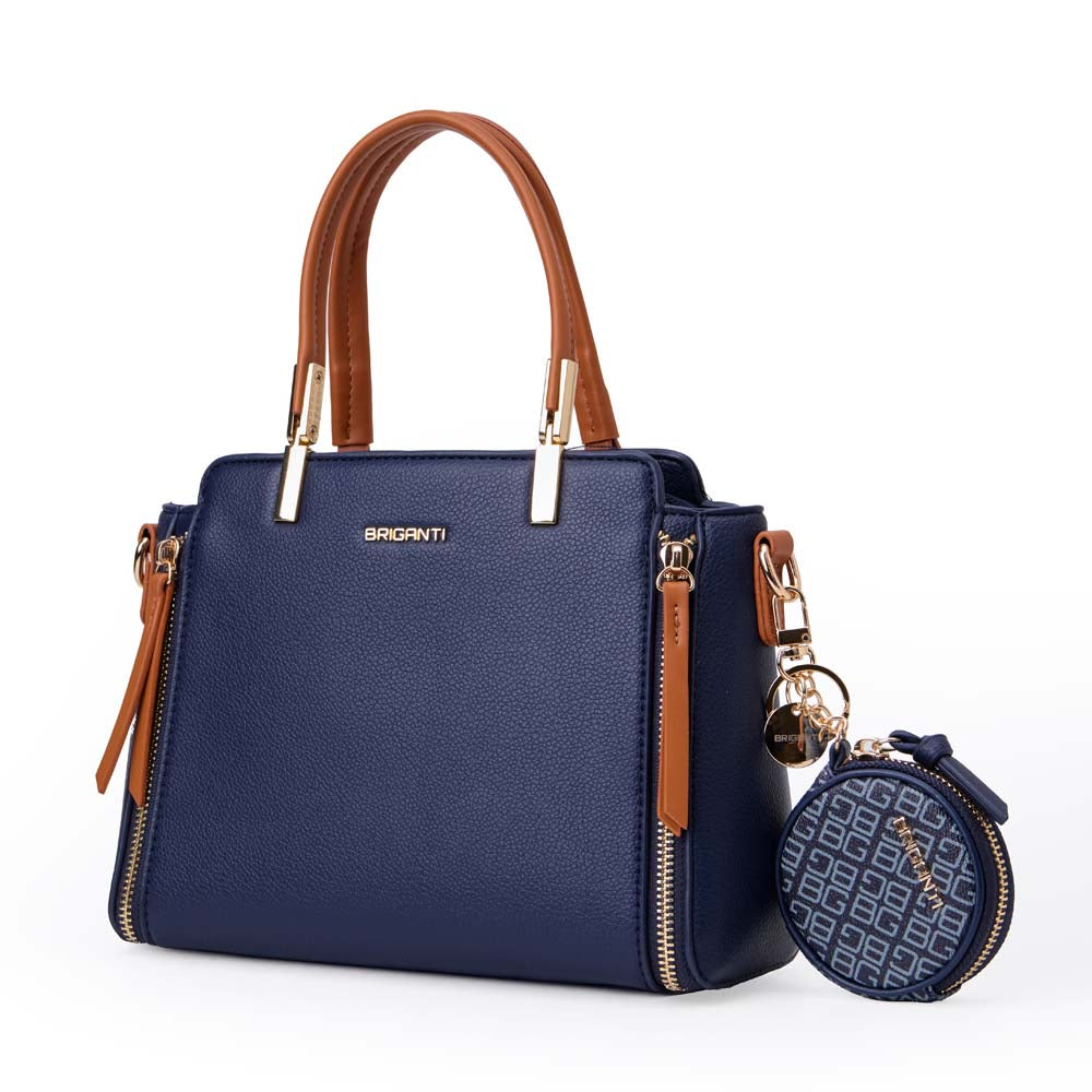 Cartera Satchel BRI-Cs2506 Azul/Cobre Briganti