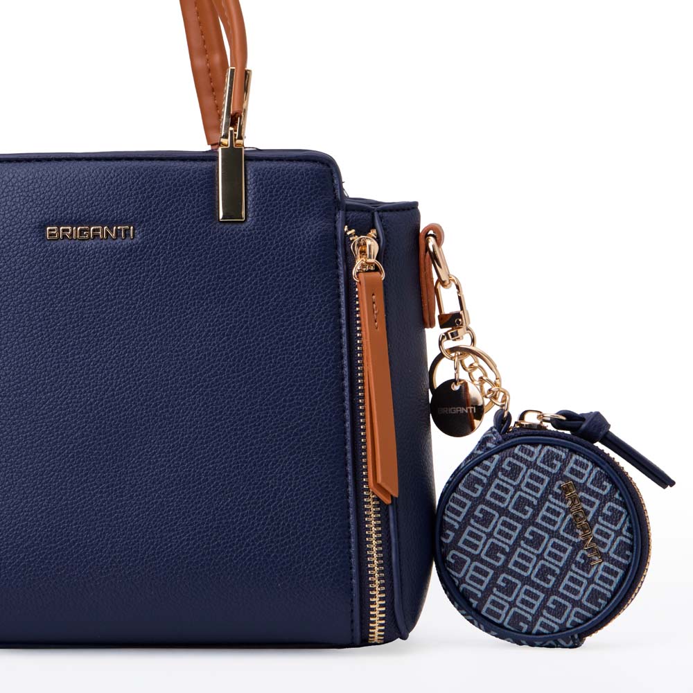 Cartera Satchel BRI-Cs2506 Azul/Cobre Briganti