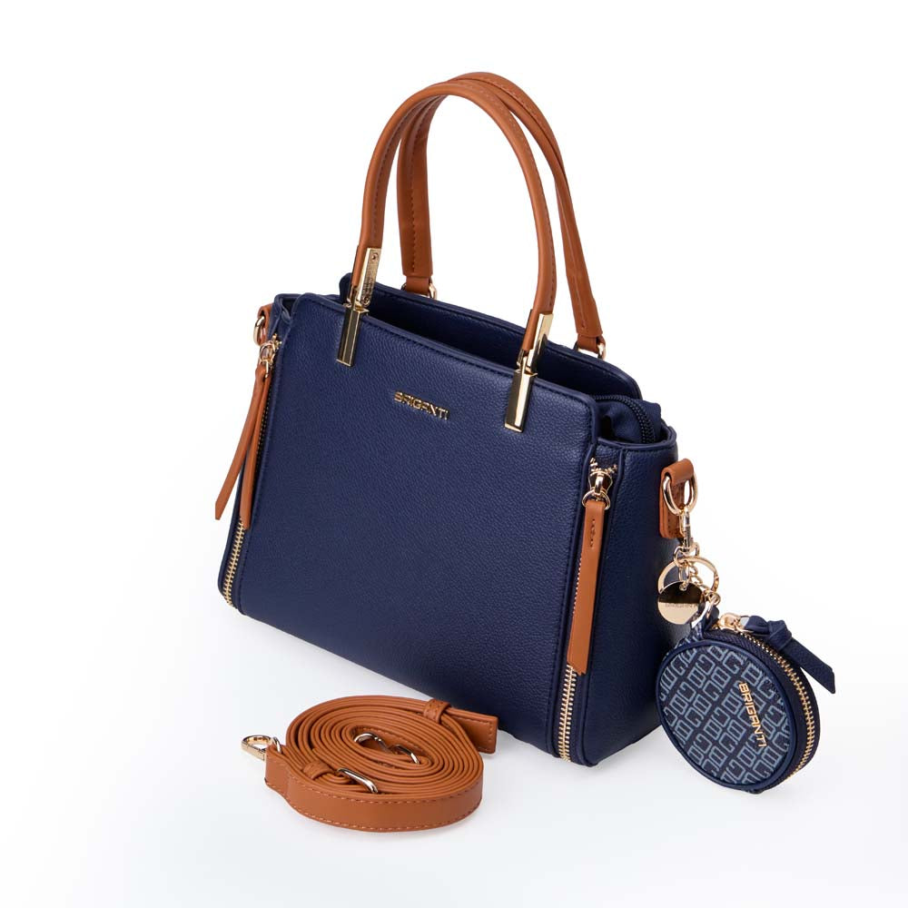 Cartera Satchel BRI-Cs2506 Azul/Cobre Briganti