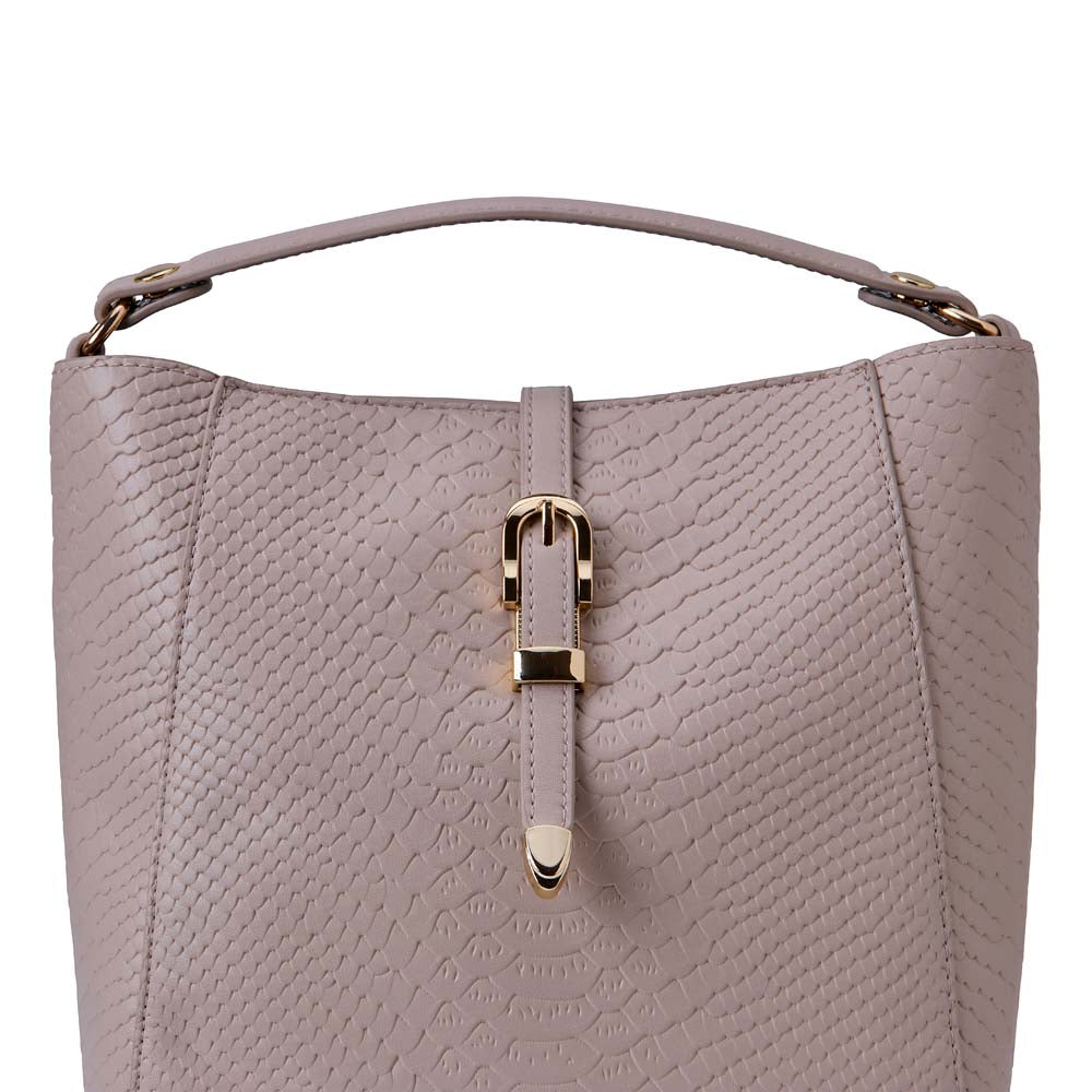 Morral Briganti Shoulder Bag BRI-MO2525 Beige/Pitón