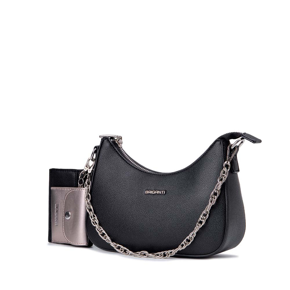Morral Briganti Shoulder Bag BRI-MO2521 Negro/Plataq