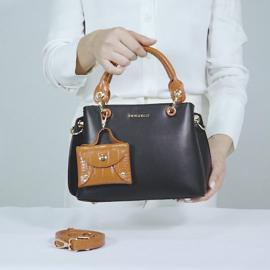 Cartera Briganti Satchel Bri-CM2504 Neg/Nar